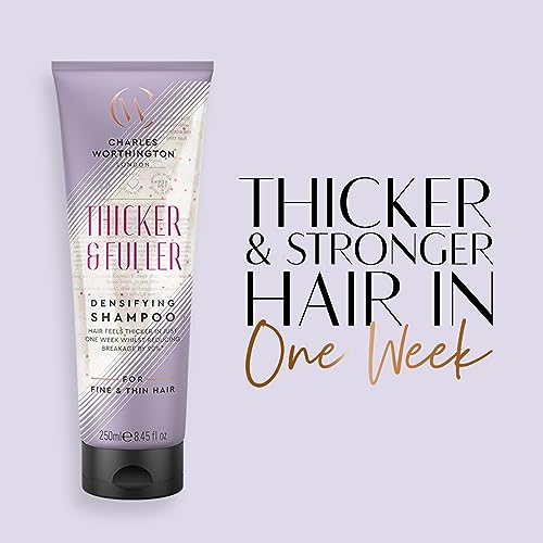 Charles Worthington Thicker and Fuller Densifying Shampoo, Hair Thickening Shampoo for Fine Hair, Purple, 250 ml - Image 3