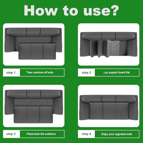 Couch Cushion Support for Sagging Seat - (167.5x43cm) Sofa Support Strengthener Boards for 3 Seater, Large Sofa Rejuvenator Boards with Oxford Surface & Extra Thick Round Corner Treatment.Grey - Image 7