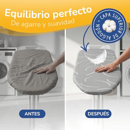 Miniatura 8 de Yellocean Turbo Funda Para Tabla De Planchar Apta 120x40, 120x45 Y Hasta 125x45 Cm Reflectante Al Calor Fácil Montaje Con Elástico Doble Acolchado Talla M