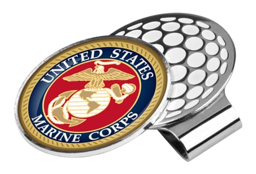 LinksWalker U.S. Marines Golf Hat Clip with Magnetic Golf Ball Marker
