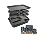 Elbee Home 8 Piece Baking Pan Set, Patented Space Saving Self Storage Design, Nonstick Carbon Steel Bakeware Set