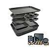 Elbee home set of 8 durable non stick carbon steel baking bricks for easy storage  urban country home decor