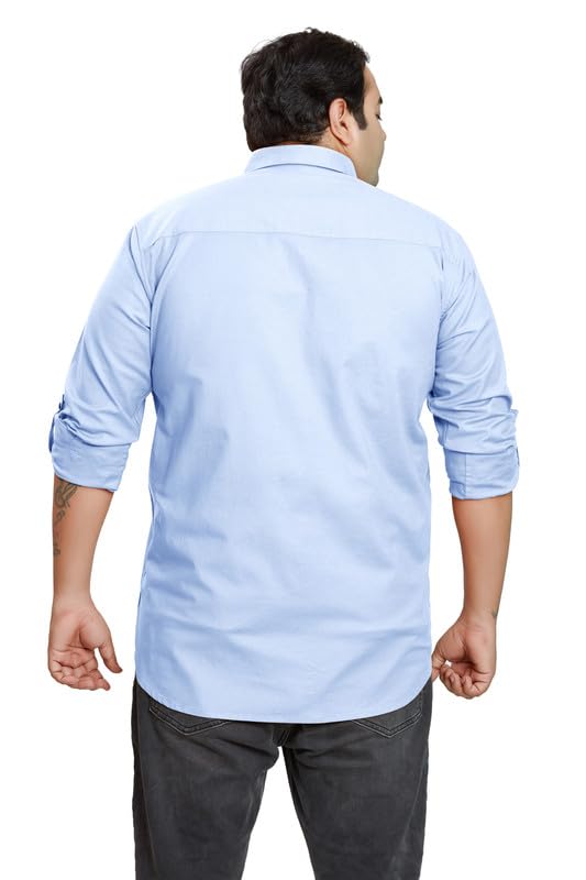 Image of BE ACTIVE Plus Size Lycra Cotton Satin for Men Shirts|| All Plus Size Men|| Cotton Stylish Full Sleeves Shirt for Men