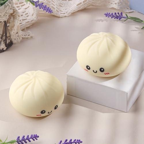 Anboor 2 pièces de jouets Squishies en forme de raviolis, balles anti-stress étirables en pâte comme jouet sensoriel pour enfants et adultes, balle...