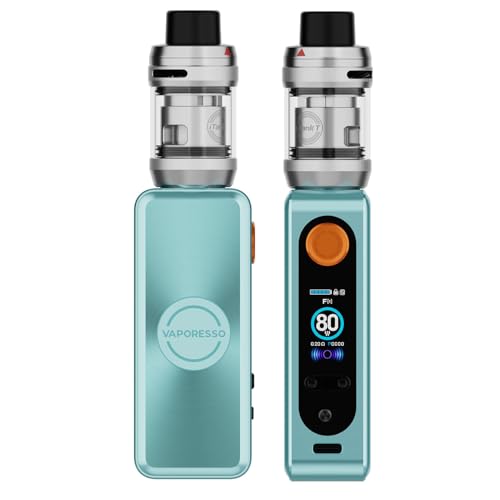 Vaporesso GEN SE Kit | 80W Vaporesso SE MAX Mod -Vape DL - 3ml Auto-Open Top iTank T Clearomizer Fit GTI Mesh Coil (Gti 0.2Ω/ 0.4Ω) E Cigarette Vaporizer No Nicotine No Liquid (Azul hielo)