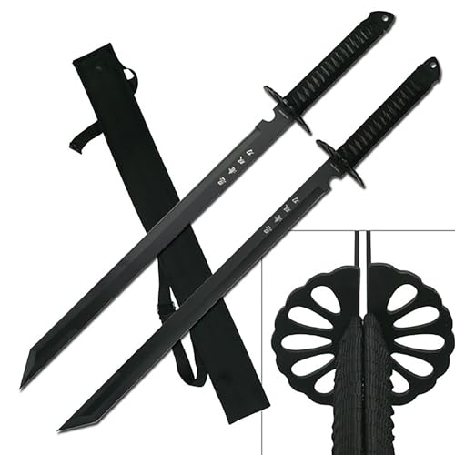 Snake Eye Tactical Dual Twin Ninja Sword with Dual Shoulder Sheath Each Blade (6183)