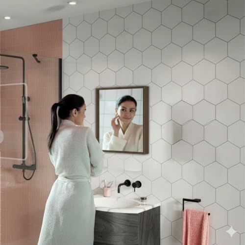 CIPLA PLAST New Rich Look Bathroom Cabinet with Mirror | Storage Organiser | Strong Plastic Bathroom Shelves Wall Mounted | Bathroom Accessories| Mirror Cabinet (Champagne Gold)