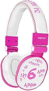 Approx APPDJGP Rosa, Color blanco Circumaural auricular - Auriculares (Circumaural, Alámbrico, 20-20000 Hz, 110 dB, 1,5 m, Rosa, Blanco)