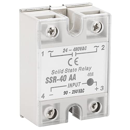 Naroote Relé de Estado Sólido, Lógica de Estado Sólido SSR-40AA con Relés de Entrada SCR de Doble Vía para la Aplicación Automática de Control de Procesos