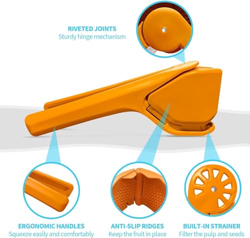 Image of WOODONICK Lemon Squeezer Citrus Juicer Citrus Squeezer That Folds Flat For Space-Saving Storage, Manual Lime squeezer Lemon Juicer Enhanced Leverage to Reduce Effort (Orange)