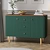 Artpower sideboard buffet cabinet with drawers 48 fluted accent cabinet modern credenza storage cabinet with drawers for entryway kitchen living room green  urban country home decor