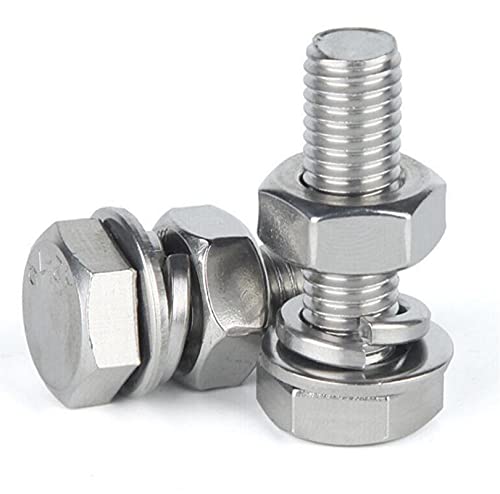 Vis de boulon hexagonal M6 en acier inoxydable pour assemblage durable - Lot de 25 kits M6x45 - 4