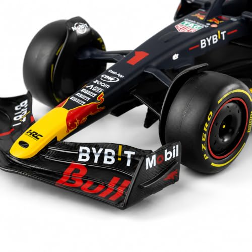 Image of Wizplex QY Toys Oracle Red Bull Racing RB19 1:24 Scale Officially Licensed Die Cast Metal Formula 1 Car with Display Base - No. 1 Large Collectible Model for Collectors 14+