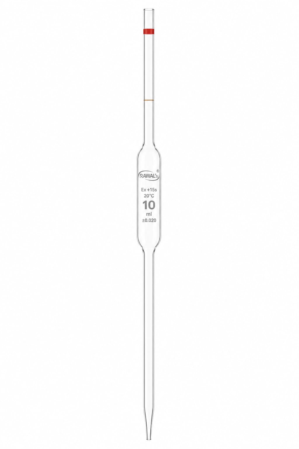 RAWAL'S Borosilicate Glass Non Graduated Volumetric Pipette with Pipette Bulb (10 ml)-picture-14