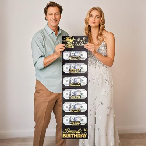 Geburtstag Geldkarten Geldgeschenk-Hülle Falten Überraschen Für Geburtstag (9x17x1.5cm) Originelles Geschenk Schwarz