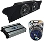 Compatible with 2010-2015 Chevy Camaro Coupe Trunk Kicker Bundle Comp C12 Dual 12' Sub Box Enclosure & Harmony HA-A800.1 Amp