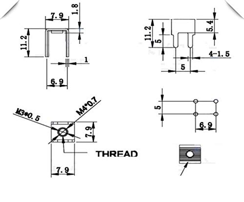 Onvas K14 Welding Terminal PCB-8 M4 U Shape Circuit Boards Bench Terminal 100pcs - (Color: terminal screw nose)