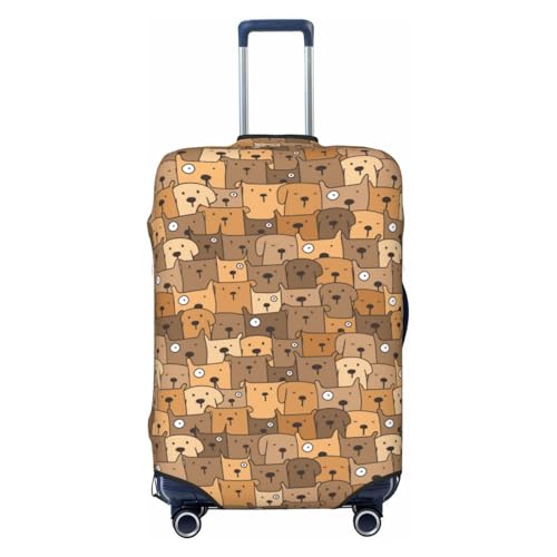 Cute Dog Luggage Cover Anti Scratch Dirt Waterproof Elastic Travel Luggage Cover Protector Suitcase Cover for Suitcase Tsa Approved Fit 18-32 Inch Luggage
