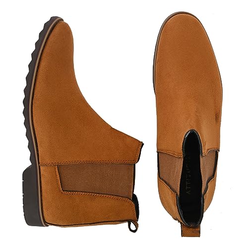 Image of Attitudist Mid Top Round Toe Chelsea Boots For Men