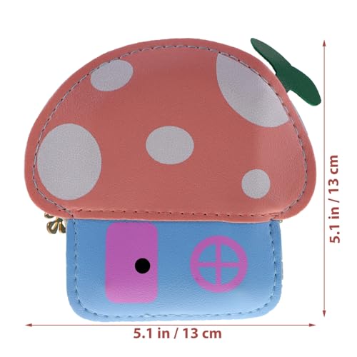 Pu Material Boys and Girls Mushroom Bag Cartoon Purses for Boys and Girls Coin Purse Sling Bag Random Color2