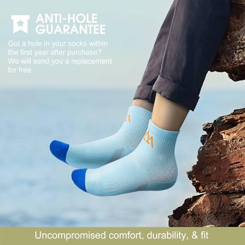 innotree Merino Wool Hiking Socks for Women Quarter Ankle Thermal Cushion Moisture Wicking Socks,5 Pairs