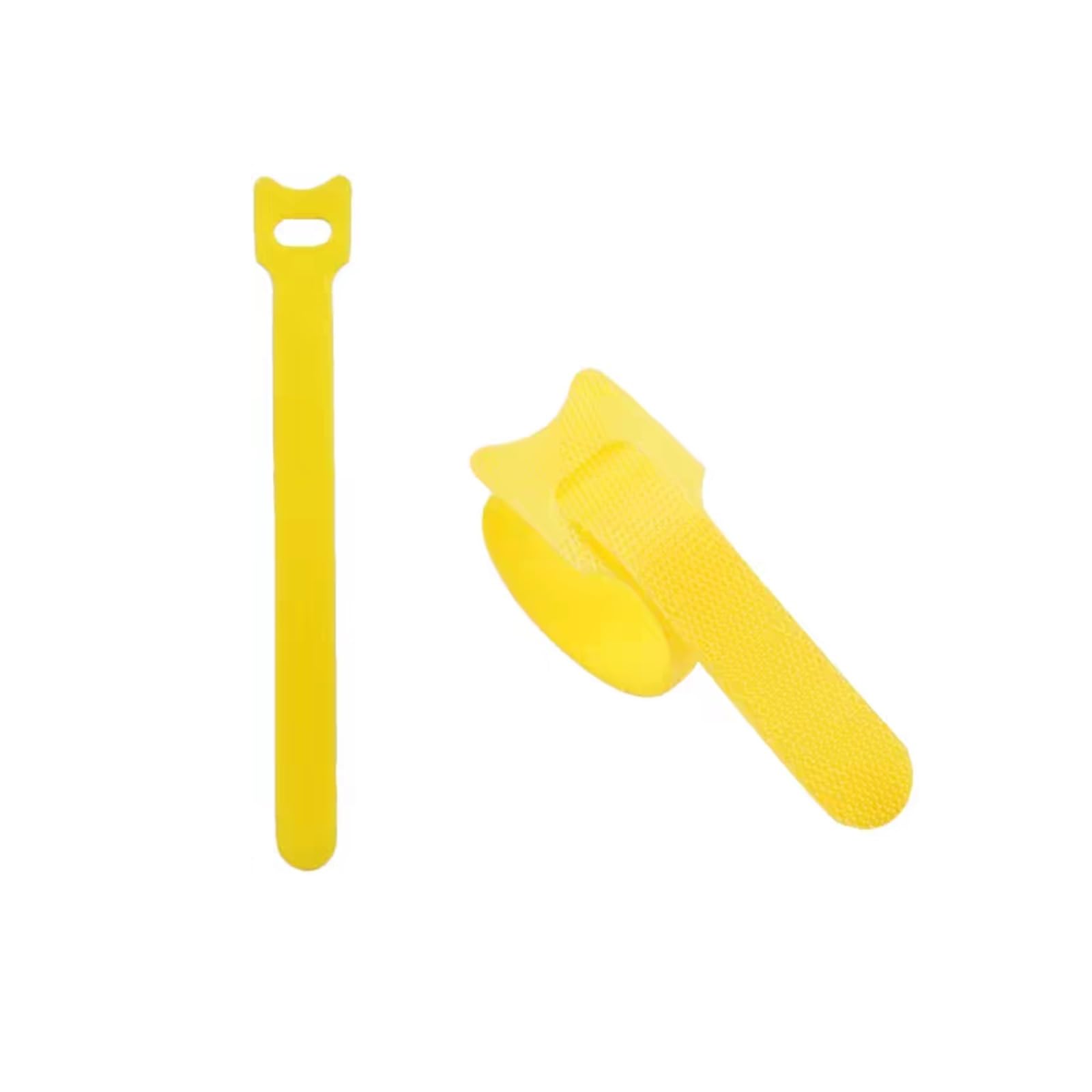 50 szt. Odpinane organizery do kabli krawaty słuchawki zarządzanie przewodami nylonowa taśma pętelkowa wielokrotnego użytku paski krawat(Yellow,12x150MM)