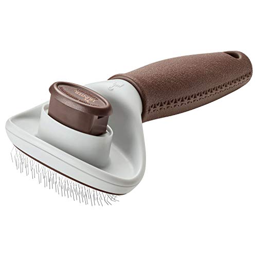 HUNTER SPA Zupfbürste selbstreinigend, für Hunde, 17,0 x 9,0 cm, M, grau / braun