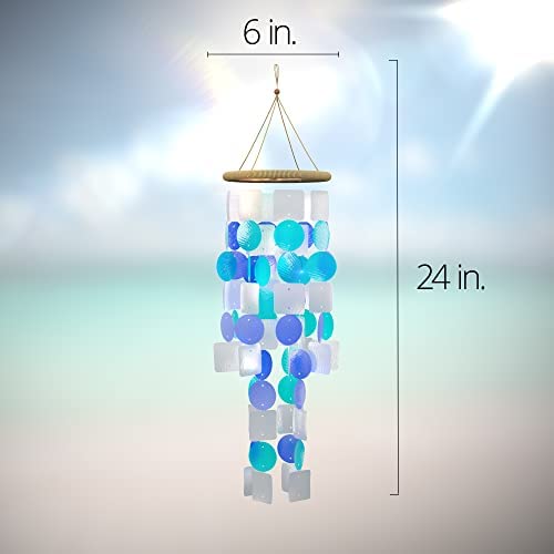 Unique Handmade Natural Seashell Wind Chimes, Capiz Indoor And Outdoor Wind Chimes With Cool, Natural Zen Charm, Soft Tones, Beautiful Colors, Easy Hanging Loop, Home Decor #TOP6