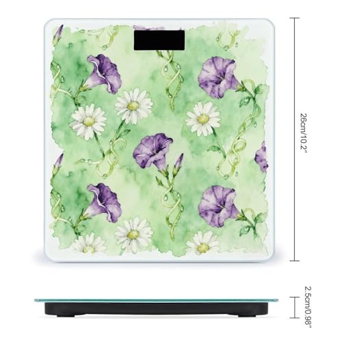 Báscula digital de baño precisa y estable color púrpura y blanco miniatura 2