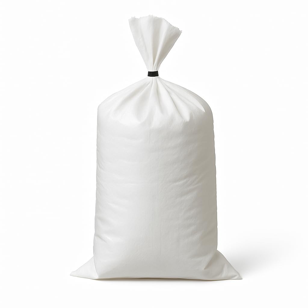 Yuzet 200 x White Unfilled Woven Polypropylene Sandbags for Flood Defence Water Barrier, Heavy duty Sack, 13" x 31" (330mm x 780mm)