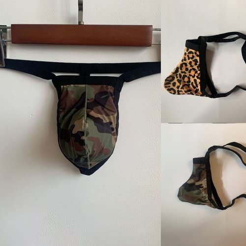 Men's Underpant Milk Silk Leopard Thong Low Waist Butt T Pants Panties Lingerie G String2