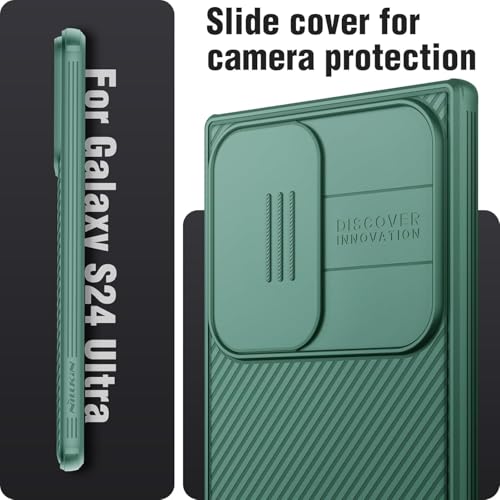 Image of Nilkin Classic Series Compatible for Samsung S25 Ultra Case with Camera Cover, [Camera Lens Protector] [Scratch-Resistant] [360 Full Protection] Shockproof Slim Phone Case (Green, S25 Ultra)