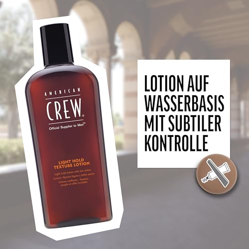 AMERICAN CREW – Light Hold Texture Lotion, 250 ml, Haarlotion für Männer, Haarprodukt mit leichtem Halt, Stylingprodukt für längeres und feines Haar, mit Ginseng & Lanolin