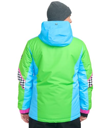 Image of Tipsy Elves Ski Jackets for Men - Fun Colorful Apres Ski Outerwear Hooded Waterproof Snow Jackets for Adults