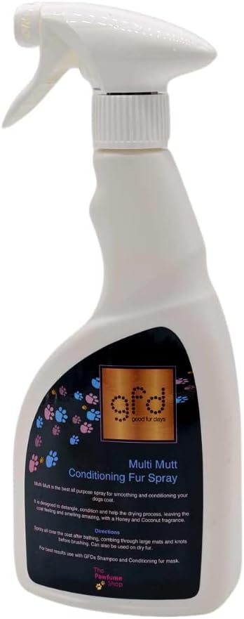 Good Fur Day - Multi Mutt Dog Conditioning Fur Spray - Detangle, Condition & Smoothen your Dog's Coat - Honey & Coconut Scent - Grooming Expert Care & Suitable for All Breeds - 500ml