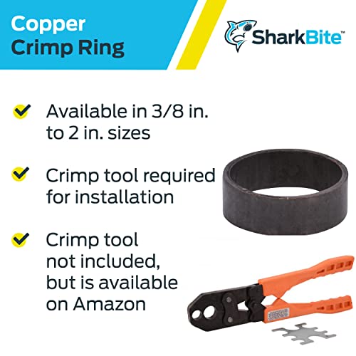 Sharkbite 3/4 Inch Copper Crimp Rings, Pack Of 100, Pex Pipe, Pe-Rt, 23103Cp100 #TOP3