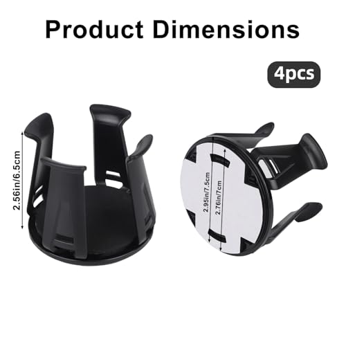 Insertos para portavasos de auto adhesivos 4 piezas negros miniatura 2