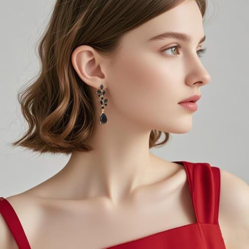 Teardrop Wedding Bridal Dangle Earrings for Brides Birdesmaid,Crystal Cubic Zirconia Chandelier Dangling Earring Gold/Silver Plated Diamond Drop Earrings for Prom Pageant4