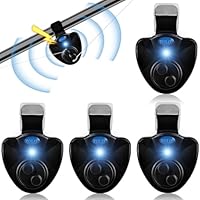 Bissanzeiger Angeln 4 Stück, Elektronische Bissanzeiger Angeln, Swinger Bissanzeiger mit LED Leuchtanzeiger Empfindsame Vibration auf der Rute Angelsummer Ausrüstung von Fischer Fischerei Gerät