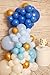115pcs EASY DIY – Baby Blue and Gold Balloons Garland Kit & Arch for Boy Baby Shower – Small and Large Blue and Gold Balloons – Royal Navy Light Blue Gold and White Baptism Decorations for Boys Party