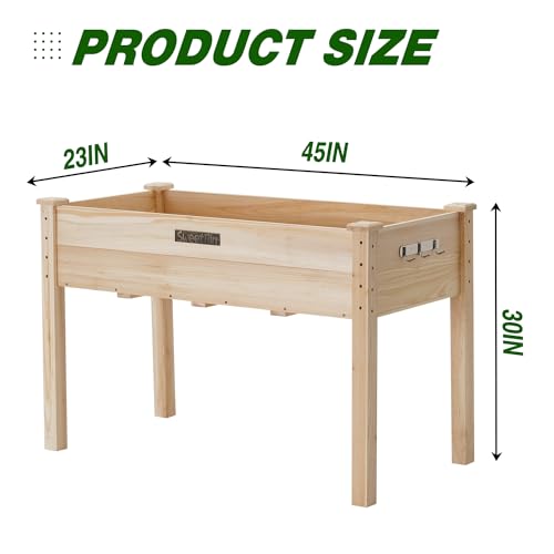 Wooden-Raised-Garden-Bed-45L-X-23W-X-30H-Garden-Planter-with-Legs-for-Vegetable-Flower-Herb-Elevated-Wood-Planter-Box-StandPerfect-for-Outdoor-Backyard-Patio-Gardening-Balcony Wooden Raised Garden Bed 45L X 23W X 30H Garden Planter with Legs for Vegetable Flower Herb Elevated Wood Planter Box StandPerfect for Outdoor Backyard Patio Gardening Balcony