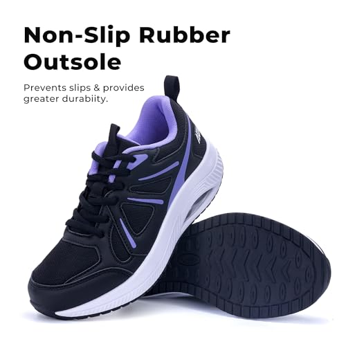 Image of QAUPPE Womens Walking Shoes with Arch Support Athletic Orthotic Sneakers for Women Foot Pain Relief