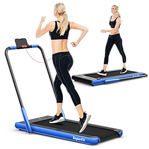 COSTWAY 2-in-1 loopband, inklapbaar, 2,25 HP, wandelpad onder het bureau met app, bluetooth en afstandsbediening, 1-12 km/u, loopband voor thuis
