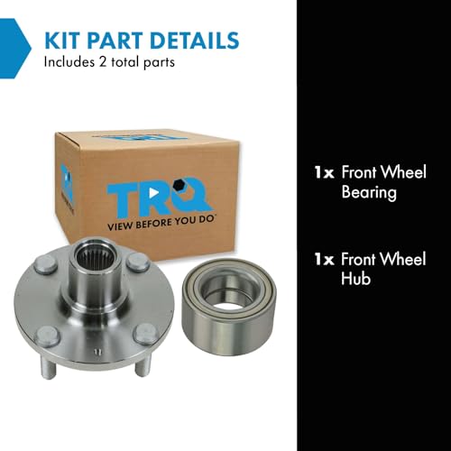 Image of TRQ 2 Piece Front Wheel Bearing & Hub Assembly Set Compatible with 2000-2010 Hyundai Accent 2006-2011 Kia Rio Rio5