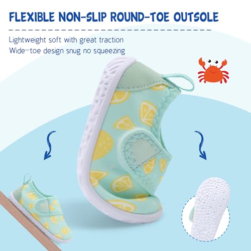 Image of LeIsfIt Toddler Water Shoes Boys Girls Barefoot Aqua Socks Kids Breathable Quick-Dry Swim Shoes for Beach Pool Surf