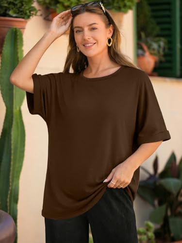Image of ATHMILE Womens Oversized T Shirts Summer Tops Spring Casual Loose Fit Workout Short Sleeve 2026 Beach Vacation