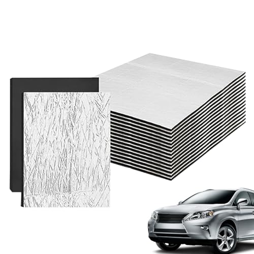 Bohany Material De Aislamiento De Sonido Coche 10 Piezas - 10 Piezas Auto Aislante Térmico Colchón Insonorizante,Hoja De Aluminio Para De Escape Motor | Puerta Del Piso Del Pecho