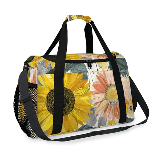 Sunflower Graffiti Travel Duffel Bag Weekender Overnight Bags for Women Men Foldable Waterproof Tote Bag with Trolley Sleeve2