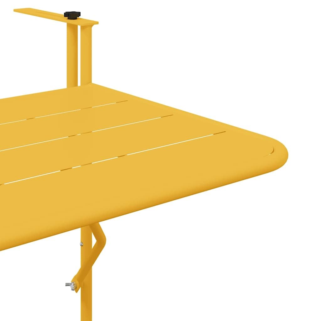 vidaXL Hängender Balkontisch Senf 60 x 39 x 65 cm Stahl