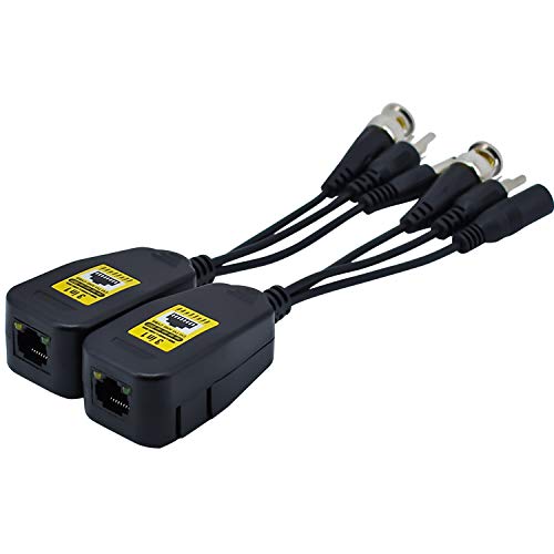 5 Pairs 8Mp/4K Passive Hd Bnc Video Power Audio Balun Transceiver Transmitter Via Utp Rj45 Cable Ahd/Tvi/Cvi/Cvbs Cable Connectors For 720P/960P/1080P/3Mp/5Mp/8Mp Cctv Security Cameras #TOP2